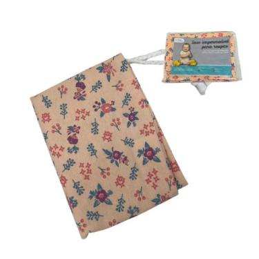 Imagem de Saco Impermeável Roupa Suja Umida Flores Rosa Bebê Infantil - Minha Es