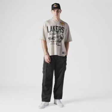 Imagem de CAMISETA NEW ERA OVERSIZE LOS ANGELES LAKERS NBA BEGE-Masculino