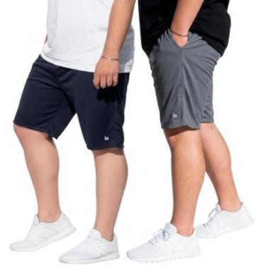 Imagem de Kit 2 Bermudas Masculina Plus Size Esporte Dry Treino Academia Tamanhos Grandes-Masculino