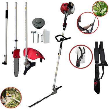 Imagem de Aparador De Grama Multifunções Profissional Toyama TBC43-MT À Gasolina 2 Tempos 43cc 1,8HP 9.200rpm + Lâmina 3 Pontas + Cabeçote de Nylon + Sabre 10&q