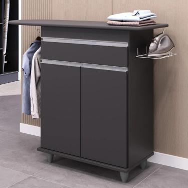 Imagem de Tábua De Passar Com Balcão 2 Portas 1 Gaveta Larissa Preto - Lumil