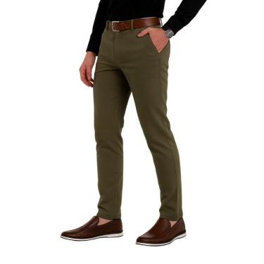 Imagem de Calça Esporte Fino Masculina Alfaiataria Slim Sarja Com Elastano Medson -Masculino