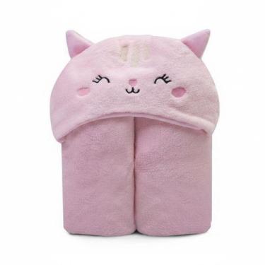 Imagem de COBERTOR MICROFIBRA MAMI BICHUUS C/ CAPUZ BORDADO 110X85 CM Cor:ROSA -