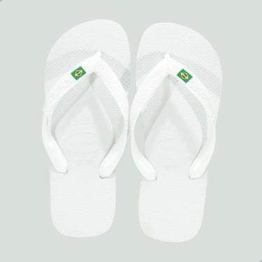 Imagem de Chinelo Havaianas Logo Brasil Branco, Bc, 0001 branco, 43/44