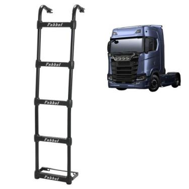 Imagem de Escada para Scania P/G 2019 2020 2021 NTG 5 Degraus Preta - Fabbof