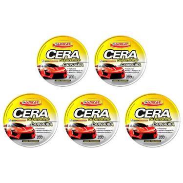 Imagem de 5x Cera Pasta Automotiva Superbrilho 200g Carnaúba - Luxcar