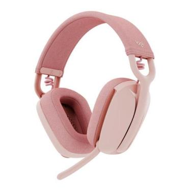 Imagem de Fone headset logitech sem fio zone vibe 100 rosa 981-001223