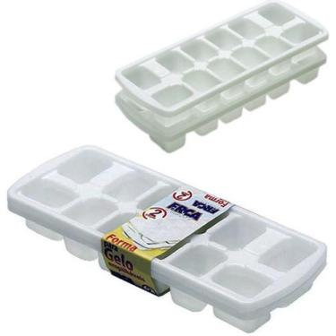 Imagem de Kit 2 Forma de Gelo com 12 Cavidades Retangular de Plástico 24,5x10 cm