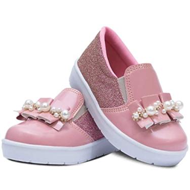 Imagem de Tenis Slip On Popidi Infantil Laço Perola Sanfonado 11.57 (Rosa, BR, Criança de 1 a 3 anos, Numérico, 21)