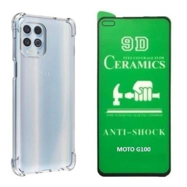 Imagem de Kit Capinha Anti Impacto e Película de Cerâmica Para Moto G100 (XT2125-4) - Jodda