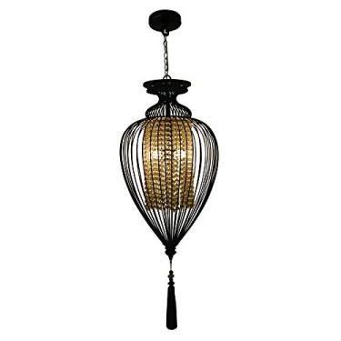 Imagem de Pendente Bella Iluminação Indian No Voltagev Preto/ Transparente