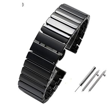 Imagem de GANYUU Pulseira de relógio inteligente 20mm 22mm Pulseira de cerâmica para Samsung Gear S2 S3 S4 Pulseira de substituição para Huawei watch2 Pro gt2 Magic Bands (Cor: preto carvão, Tamanho: 20mm)