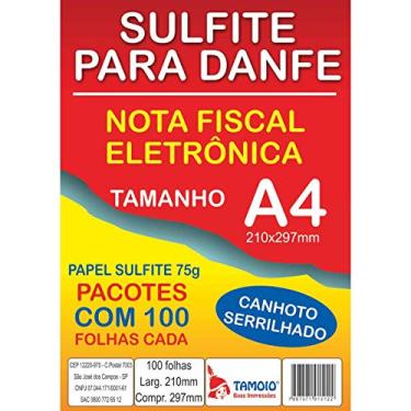 Imagem de Papel Sulfite A4 Danfe C/Serrilha 25pctx100 Folhas - Caixa com 01 Unidade Tamoio, Multicor