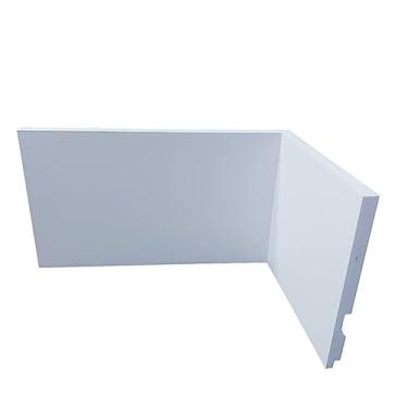 Imagem de Kit com 15 Barras de Rodapé de Poliestireno Liso Branco - 12cm de Altura - Acabamento Elegante e Durável para Sua Decoração (12x1x240cm)