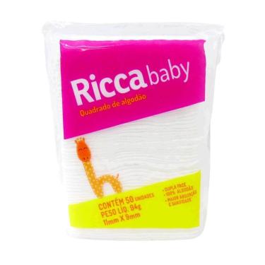 Imagem de Quadrados de Algodão Baby Ricca Belliz Com 50 Unidades 94g
