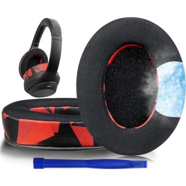 Imagem de SOULWIT Substituição de Almofadas com Gel Refrescante para Sony WH-1000XM3 (WH1000XM3) Auscultadores Over-Ear, Espuma de Isolamento de Ruído de Alta Densidade, Espessura Adicional-Tempestade Vermelha