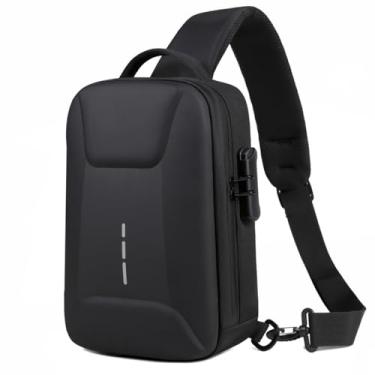 Imagem de TOKSHOP Mochila Transversal de Ombro Lateral Anti Furto Impermeável Shoulderbag Tiracolo Unissex com Saída USB
