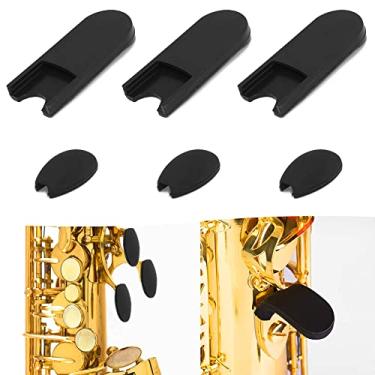 Imagem de 6 peças Descanso de polegar para saxofone alto, acessórios para saxofone findTop, almofada para descanso de polegar para clarinete, saxofone tenor, saxofone barítono (preto)