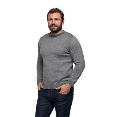 Imagem de Suéter Masculino Tricô Lã Mescla Gola Redonda Barcelona 72063-Masculino