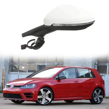 Imagem de Espelho retrovisor lateral adequado para Volkswagen VW Golf 7 MK7 2014 2015 2016 2014 2016 Retrovisor lateral de substituição do espelho lateral do lado do motorista, ajuste elétrico, seta,