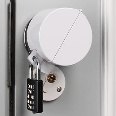 Imagem de TEMEILI Tampa de trava de maçaneta, sem perfuração, de fora, evita o giro da maçaneta da porta e o acesso à fechadura, para despejos de apartamentos, à prova de crianças e pacientes com demência