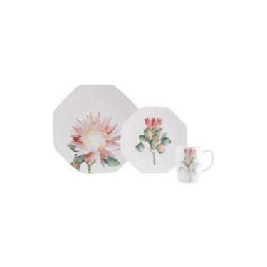 Imagem de Serviço de Caneca 18 Peças em Porcelana, Modelo Octogonal, Coleção Kapama, Schmidt Estilo, Porcelana Schmidt