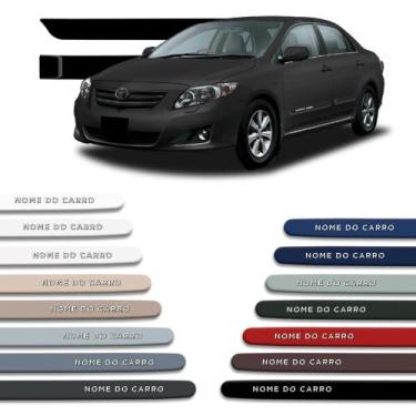 Imagem de Jogo Friso Lateral Redondo Corolla 2008 a 2023 com Grafia Cromada Alto