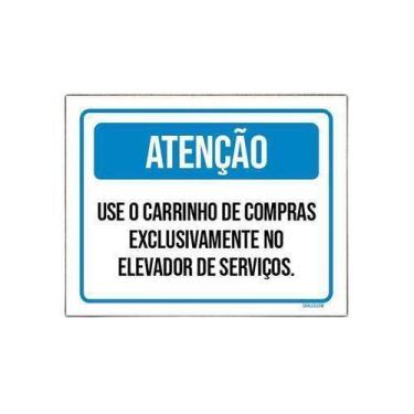 Imagem de Kit 10 Placa Sinalização - Atenção Use Carrinho Elevador - Sinalizo.Co