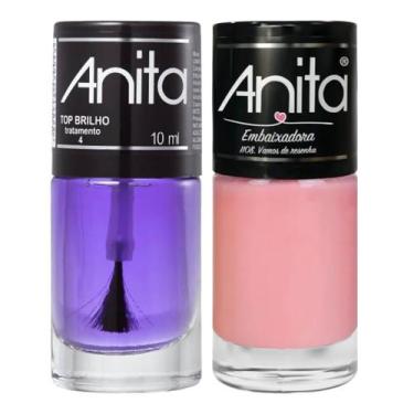 Imagem de Esmalte Vamos de resenha Coleção Embaixadora + Top Brilho 10ml Anita -