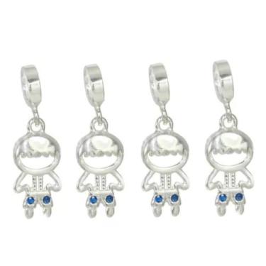 Imagem de 4 Berloque Pingente Prata Legitima Menino Menina Filha Filho - Lojas L