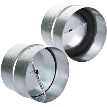 Imagem de WENCHENG Amortecedor de refluxo de 10 cm, 2 peças de molas em linha com preventor de refluxo carregado, obturador de duto de fluxo de ar unidirecional para dutos de 10 cm em capuzes e ventiladores de