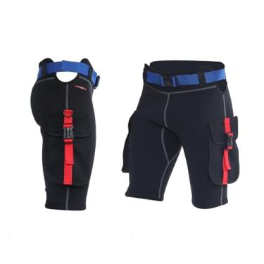 Imagem de Bermuda masculina de neoprene lifruious de 3 mm com bolso lateral com cinto para surf, mergulho, canoagem, caiaque, jet ski, esportes aquáticos