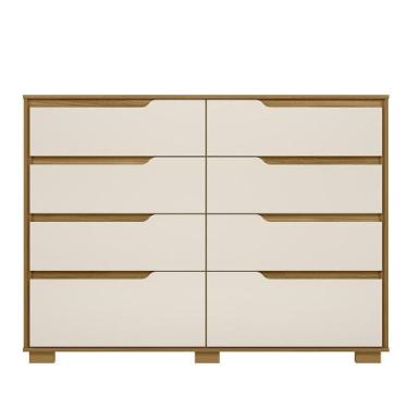 Imagem de Comoda Georgia Quarto com 8 Gavetas - Moval, Freijó e Off White