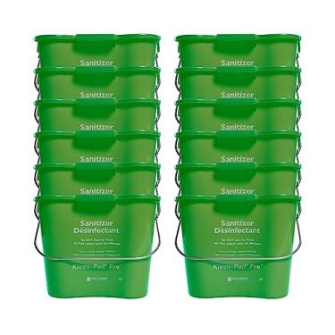 Imagem de San Jamar Kleen-Pail Pro Balde de limpeza de detergente com alça para limpeza, cozinhas, restaurantes e uso de limpeza, plástico, 8 litros, verde (pacote com 12)