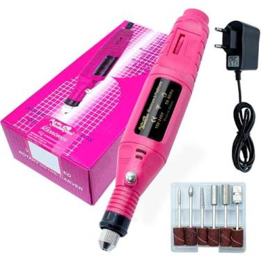 Imagem de Mini Motor Elétrico Rosa para Lixar Unhas de Gel e Acrigel - BIVOLT