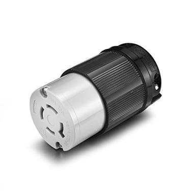 Imagem de Aweking Tomada fêmea NEMA L15-20C com certificação UL, 20A 20 Amp, CA 250V 250 volts, 3 polos, 4 fios, aterramento, trava torção, preto e cinza