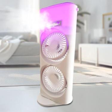 Imagem de Ventilador Usb Torre Duplo Potente Led Mesa Umidificador - CLIMATIZA