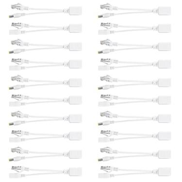 Imagem de 10 Pares de Câmera IP POE RJ45 Cabo Power Over Ethernet Adaptador Divisor DC 12 V para de Segurança