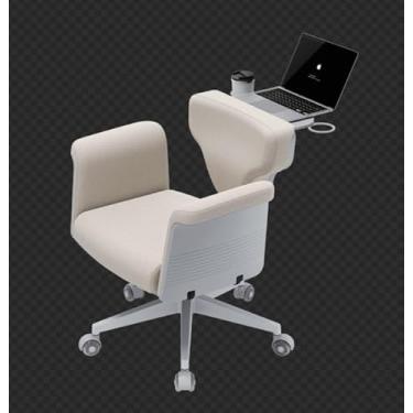 Imagem de Cadeira ergonômica para laptop com salão para animais de estimação, cadeira de escritório de altura ajustável com suporte para laptop e suporte de copo, cadeira reclinável multifuncional para