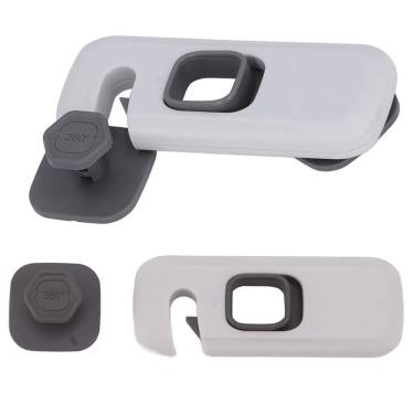 Imagem de Trava de Segurança Geladeira Armario Gaveta Kit 2 unidades Protege Criança Bebe Evita Acidente Porta Janela  Fechadura Resistente Multiuso Seguro