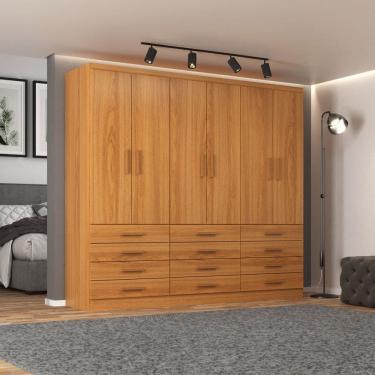 Imagem de Guarda-Roupa Casal Arkansas 6 Portas 12 Gavetas Cinamomo - Pnr Móveis