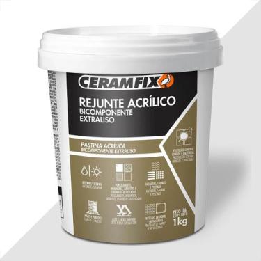 Imagem de Rejunte ceramfix acrilico 1kg bicomponente extraliso gelo platina 