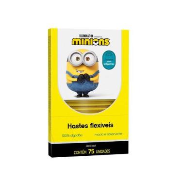 Imagem de Hastes flexíveis cremer com 75un 100% algodão minions