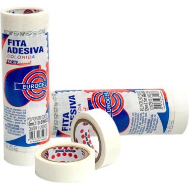 Imagem de Fita Adesiva PP 2000 12MM X 10M Branca  Pacote com 10 Unidades - Euroc