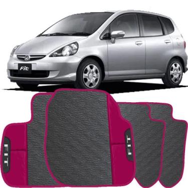 Imagem de LINDO JOGO TAPETE 4 PEÇAS CARRO AUTOMOTIVO  NA COR ROSA Honda Fit 2003