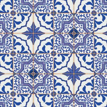 Imagem de Papel de Parede Autoadesivo Contact 45cm x 2 Metros Azuleijos Portuguê