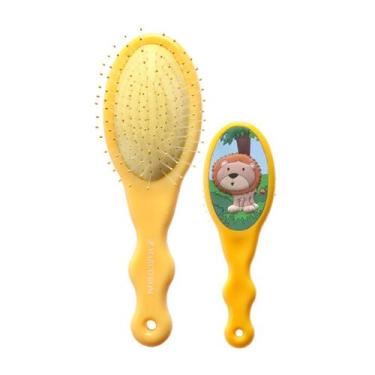 Imagem de Escova Cabelo Baby Infantil Leãozinho Zoo Mania Marco Boni, Amarelo