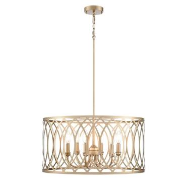 Imagem de ML Lighting 42106-PMG Arelyn 58,4 cm de largura pingente de 6 luzes - pintado em ouro moderno