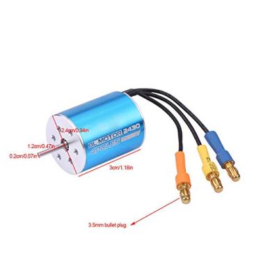 Imagem de Motor RC de Alta Eficiência de Torque, Precisão do Rolamento ABEC5, Estrutura de Alumínio CNC, Rotor Otimizado, Motor Sem Escova de 2430 8200kV para 1/16 1/18 Carro RC Com ￠ 2mm