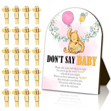 Imagem de Ursinho Pooh centro de mesa de chá de bebê - Decorações reveladoras de gênero de bebê - Pano de fundo de chá de bebê Pooh suprimentos de aniversário decorações de festa
